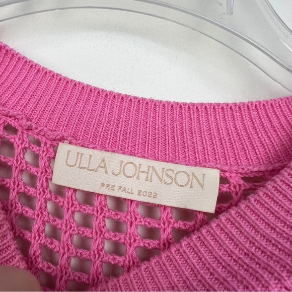 Ulla Johnson Delaney Pink Knit Puff Sleeve Top - Picture 8 of 9
